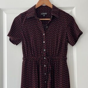 J. Crew Cerise shirt-dress in floral crepe de chine